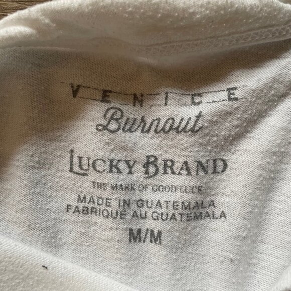 BUNDLE & SAVE! Men's LUCKY BRAND Venice Burnout tee, button neck, Size M. - Picture 3 of 3